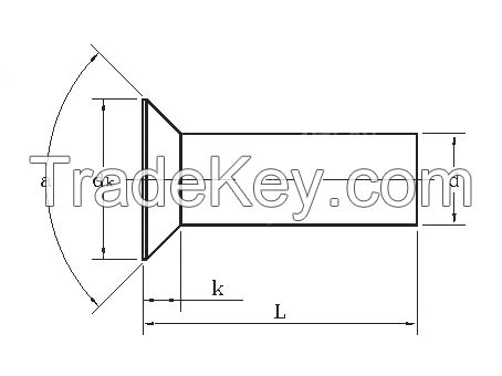 304/A2 Countersunk head solid rivets