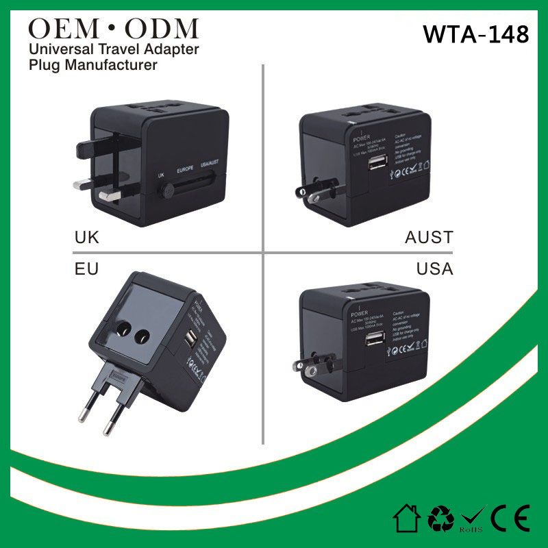 Wholesale multi travel adapter plug with usb charging