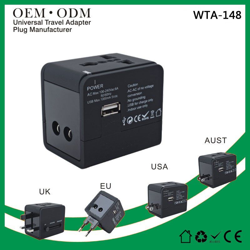 Wholesale multi travel adapter plug with usb charging