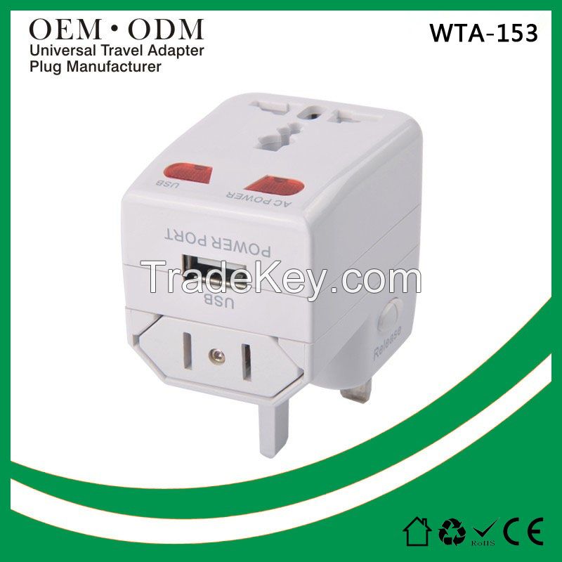 The Best Quality Low Price Universal Travel Adapter with USB Charging