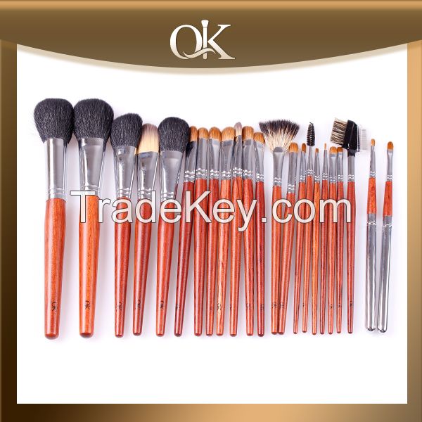 23 pcs luxurious and professional makeup brush set with red wood handle private label accepted