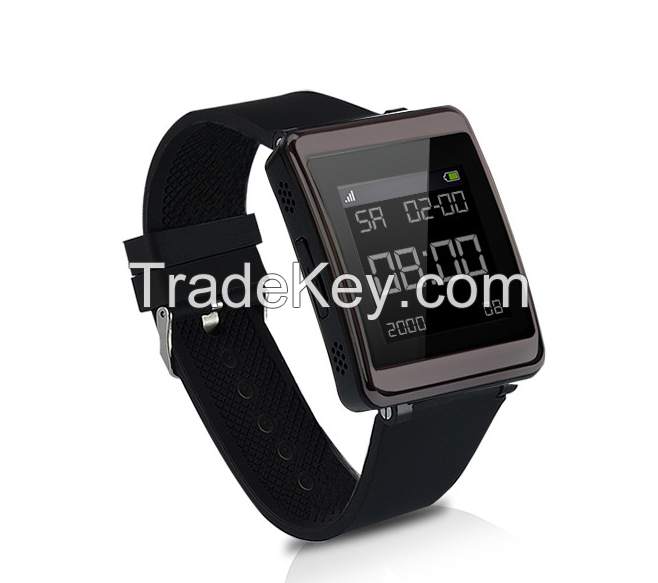 Fashion bluetooth smart watch phone P1 capacitive touch card watch with leather watchband