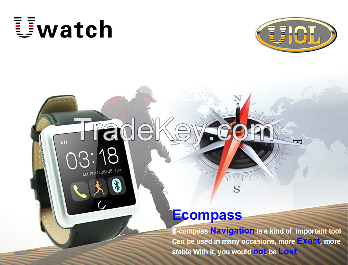 2015 Newest coming Capacitive Touch Screens U10L smart watch phone Compatible with IOS