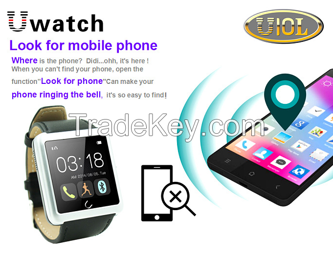 2015 Newest coming Capacitive Touch Screens U10L smart watch phone Compatible with IOS