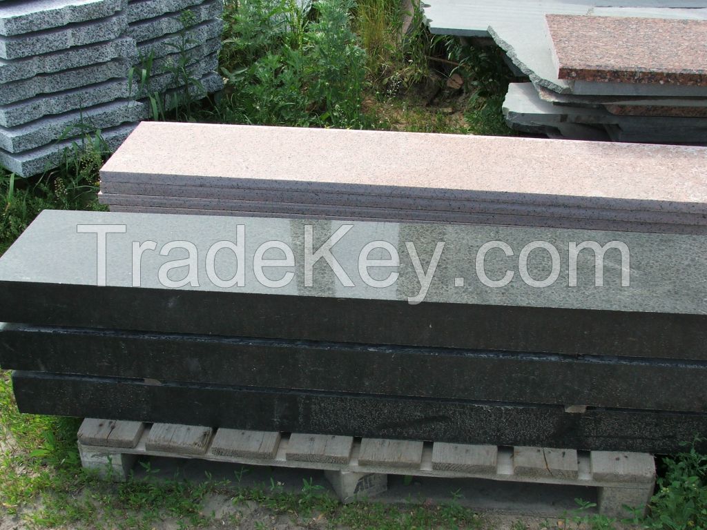 Granite pavers, slabs, curbs