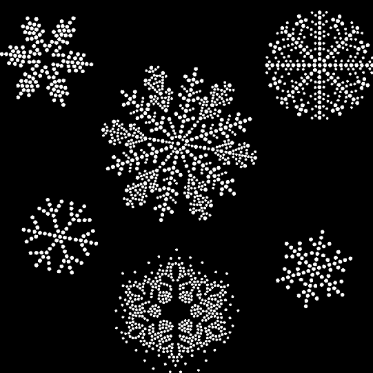 6 different snowflakes hot sale Rhinestone Transfers 