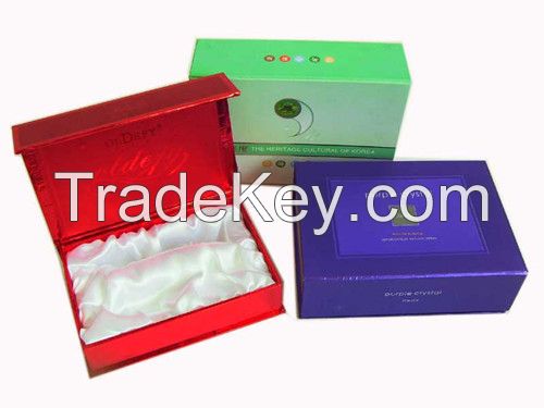 cosmetic gift packing box with silk inner and magnet close