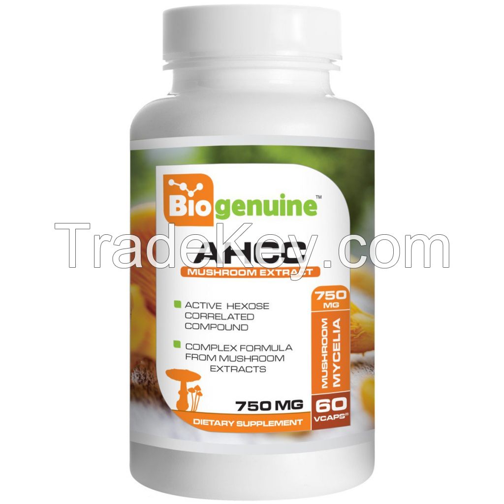 Biogenuine AHCC 750 mg 60 Vegetarian Capsules