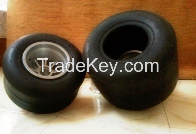 Go kart tire and rims for racing cars.
