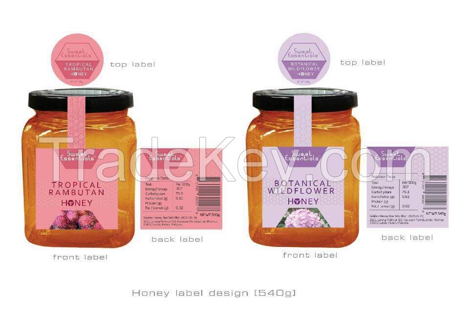 botanical flower honey, royal jelly, propolis
