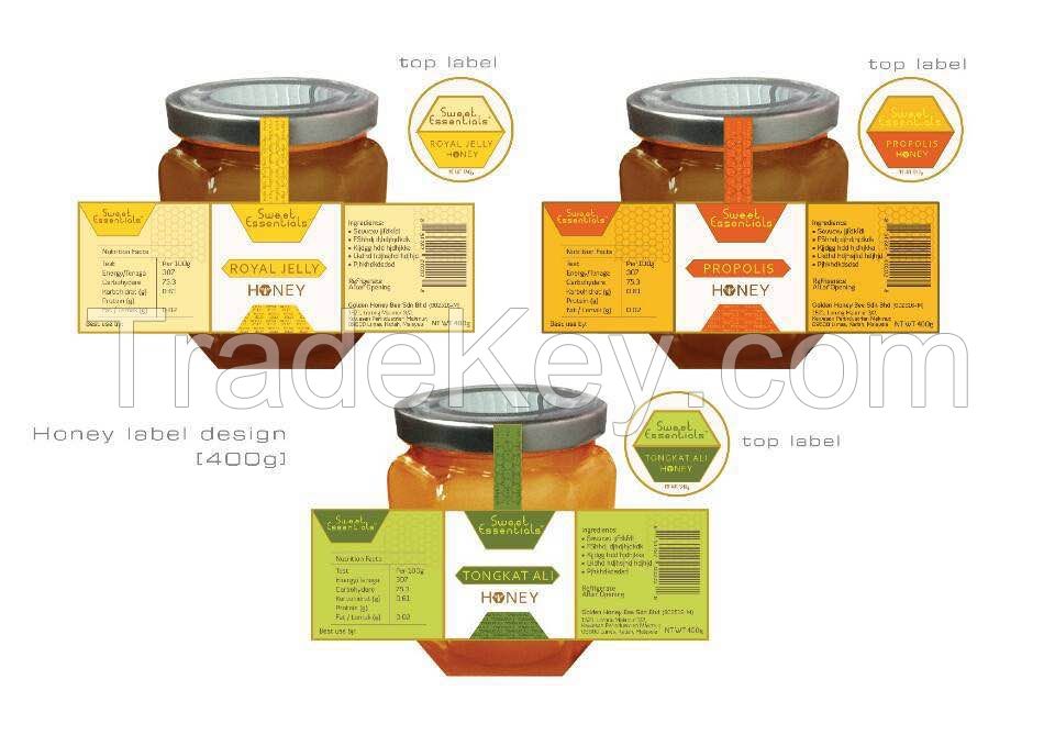 botanical flower honey, royal jelly, propolis