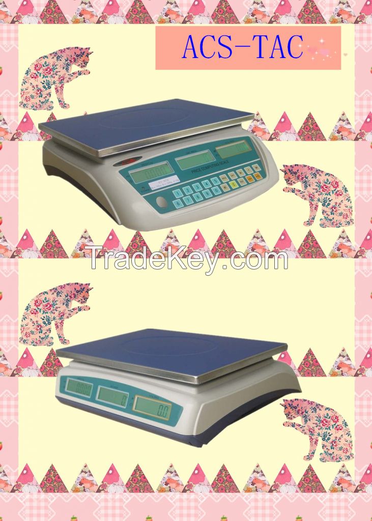 Electronic Stainless Steel Price Computing Scale with LCD Display (ACS-TAC)