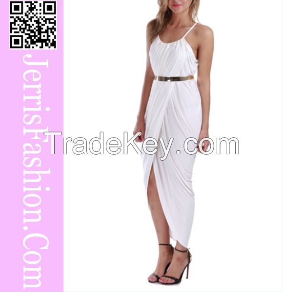 Wholesale Sexy Maxi Dress With Belt White