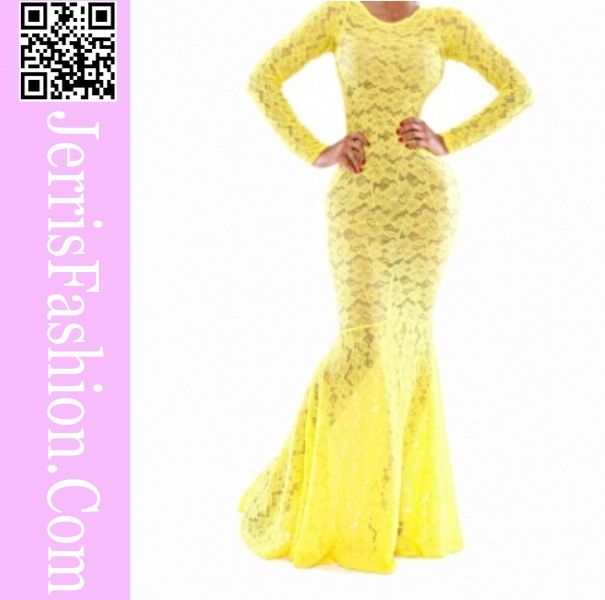 Celebrity Vintage Yellow Strapless Women Maxi Evening Dress