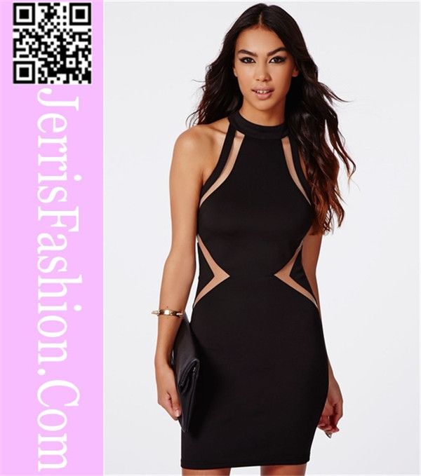 Sexy black sleeveless fashion girl dress