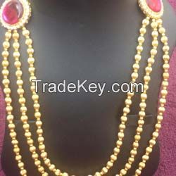 3 Steps Gold Plated Designer Necklace