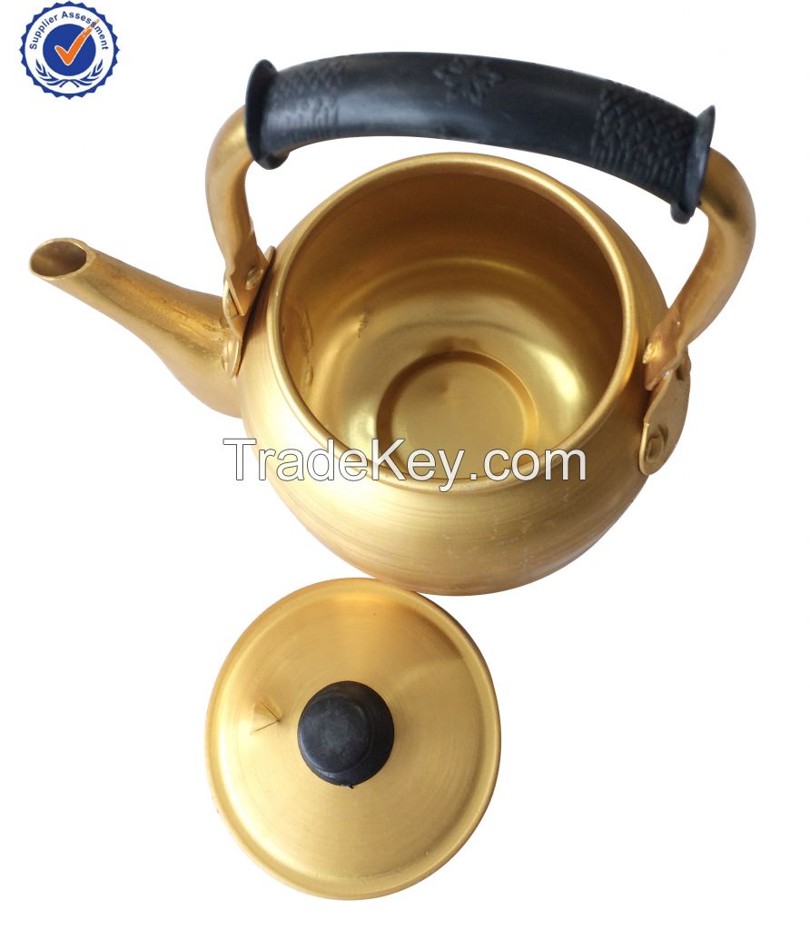 0.75l-15.0l Aluminum Yellow Kettle With Welding Spout