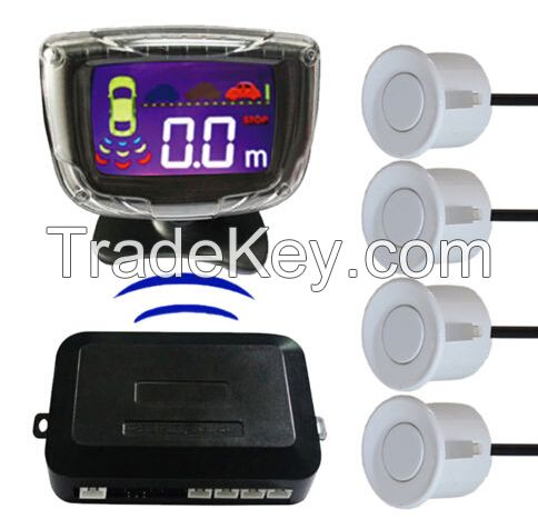 Lcd Display Car Wireless Backup Radar Parking Sensor Alert Alarm 4 Sensor-white