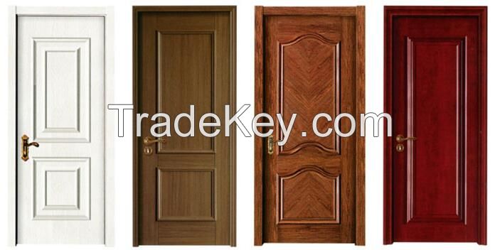 Interior Wooden Door Low Price Doors MDF Wood PVC Plastic WPC Door 2023 Latest Modern Design 