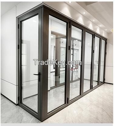 Aluminium Double Glass Folding Productive Door Exterior Folding Patio Doors Exterior