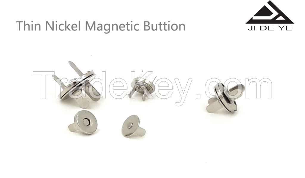 JIDEYEHigh quality 18x2mm nickle color metal magnetic snaps