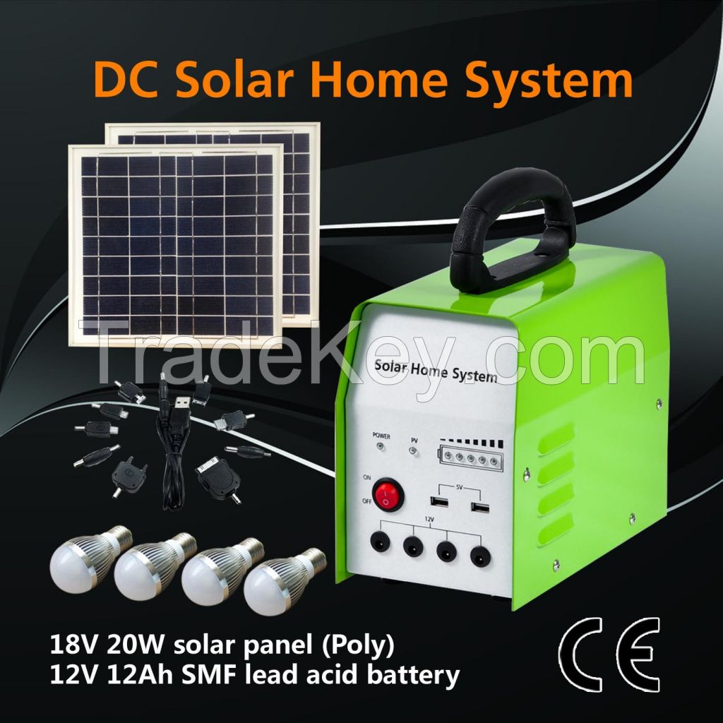 2015 Hot Sell 20W Mini Home Solar Lighting System with FM Radio&MP3