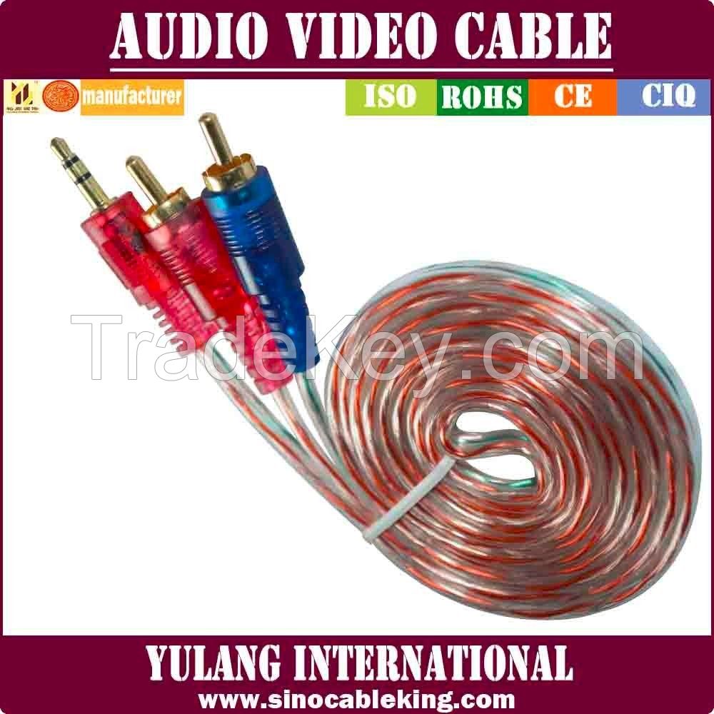 Transparent RCA cable mix colors hot-sale in 2015