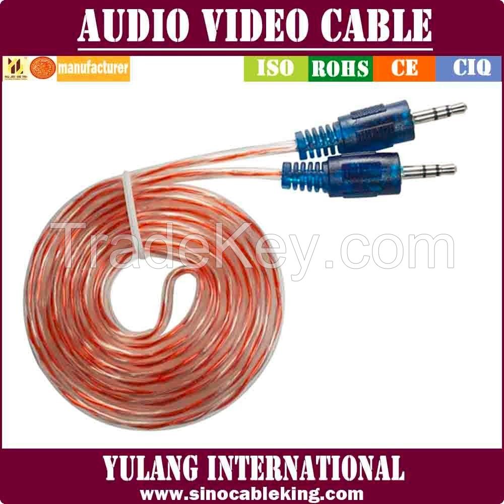 Transparent RCA cable mix colors hot-sale in 2015