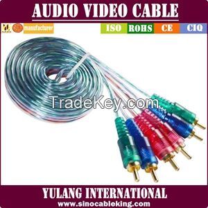 Transparent RCA cable mix colors hot-sale in 2015