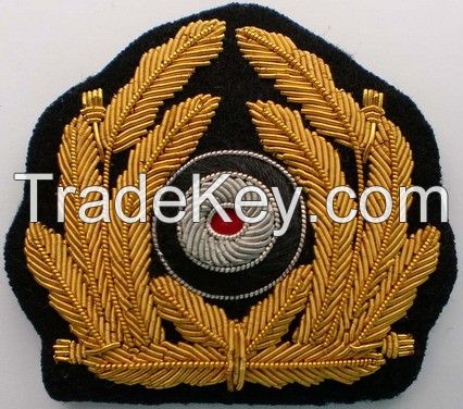 WWII German Kriegsmarine Visor Cap Badge Hand Embroidery Badge