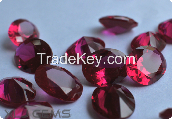 Hot sale Oval Shape Loose Synthetic Corundum/Ruby Wholesaler