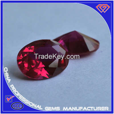 Hot sale Oval Shape Loose Synthetic Corundum/Ruby Wholesaler