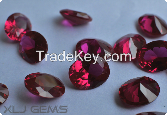 Hot sale Oval Shape Loose Synthetic Corundum/Ruby Wholesaler