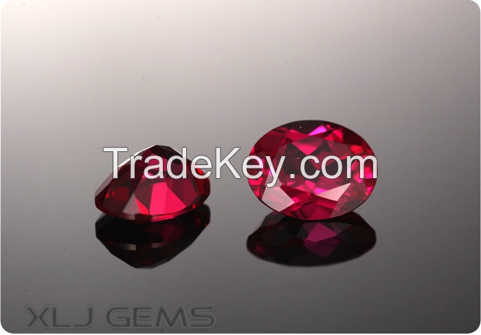 Hot sale Oval Shape Loose Synthetic Corundum/Ruby Wholesaler