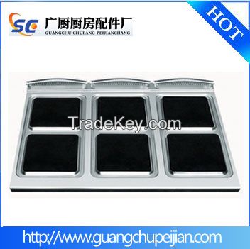 stainless steel cooktops/faceplate/top panel/top cover forElectric 6-plate Cooker