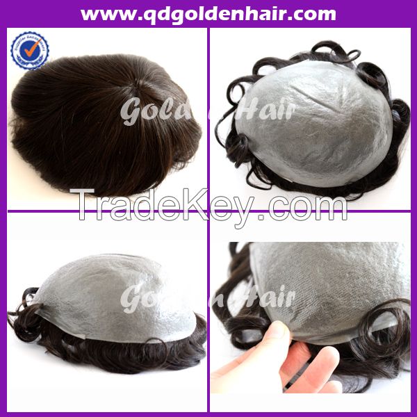 Hand Tied Super Thin Skin Toupee On Sale For Men