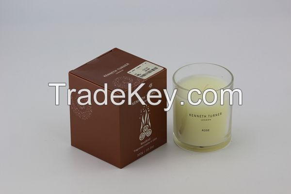 scented soy candles in glass jar