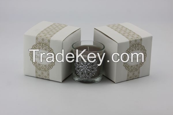 scented soy candles in glass jar
