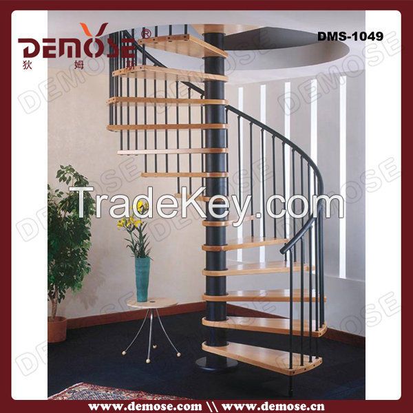 Indoor Steel and Wood Spiral Stairs