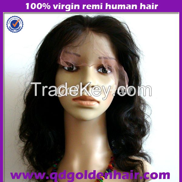 Golden Hair High Quality Virgin Remy Human Hair Glueless Full Lace Wig