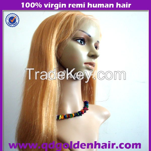Golden Hair High Quality Virgin Remy Human Hair Wholesale Wigs