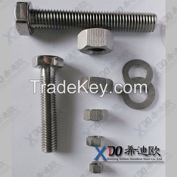duplex steel 2507 high quality fasteners stainless steel hex bolt with nut
