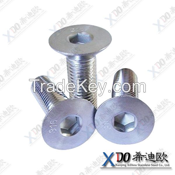 Alloy C276 stainless steel slotted countersunk head screws