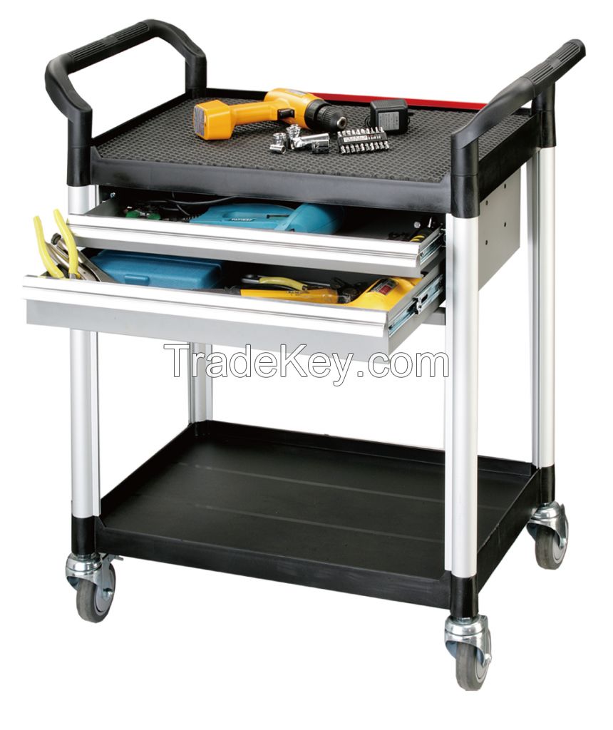 HS-922 2 tiers Heavy Duty Cart with Drawers Mobile Tool Cabinet