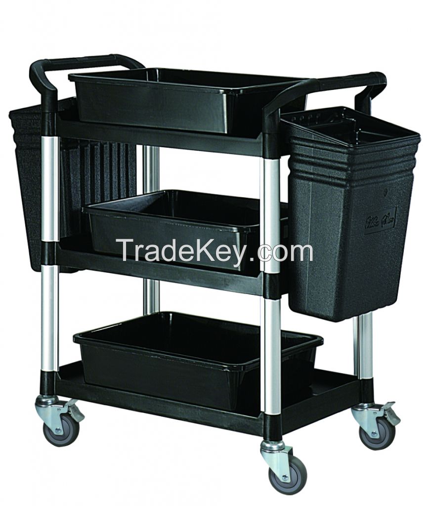 HS-808B 3 tiers service cart for hotel, restaurant, cleaning usage trolley cart