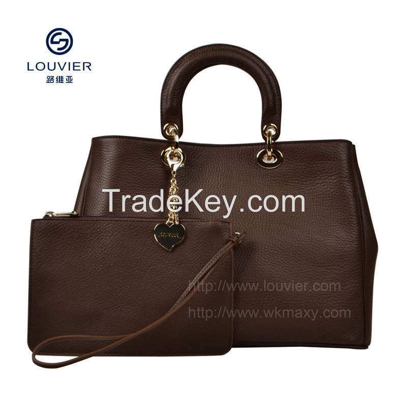 2014 fashion genuine leather handbags satchel genuine leather handbags high quality cow leather from italy first layer