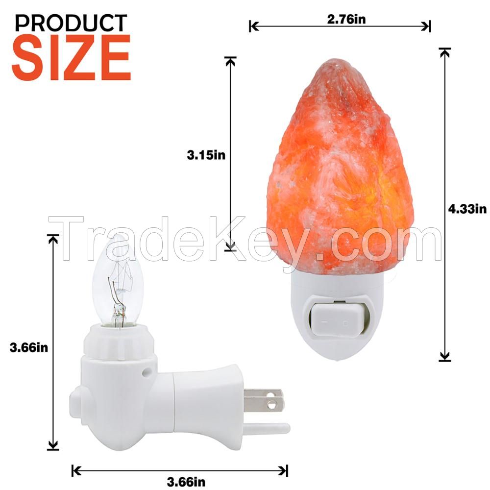 Mini Natural Crystal Himalayan Salt Lamp night light with UL-Approved Wall Plug