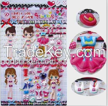 Cartoon Puffy Sticker For Kids 