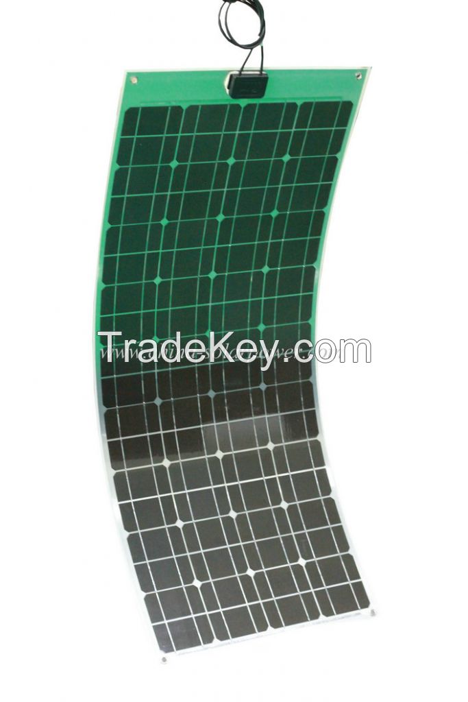 Oxide Aluminum Back Sheet Semi Flexible Solar Panel Module 100W