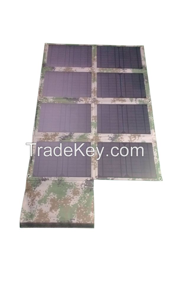 Folding Portable Solar Panel Charger for 12V Battery Charging 80W